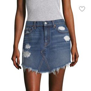 7 For All Mankind Distressed Denim Miniskirt